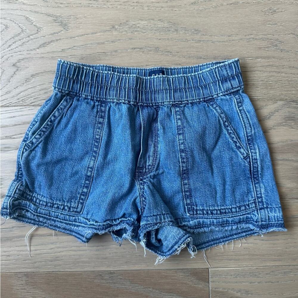 GAP Kids Tencel Pull up Shorts Blue XS